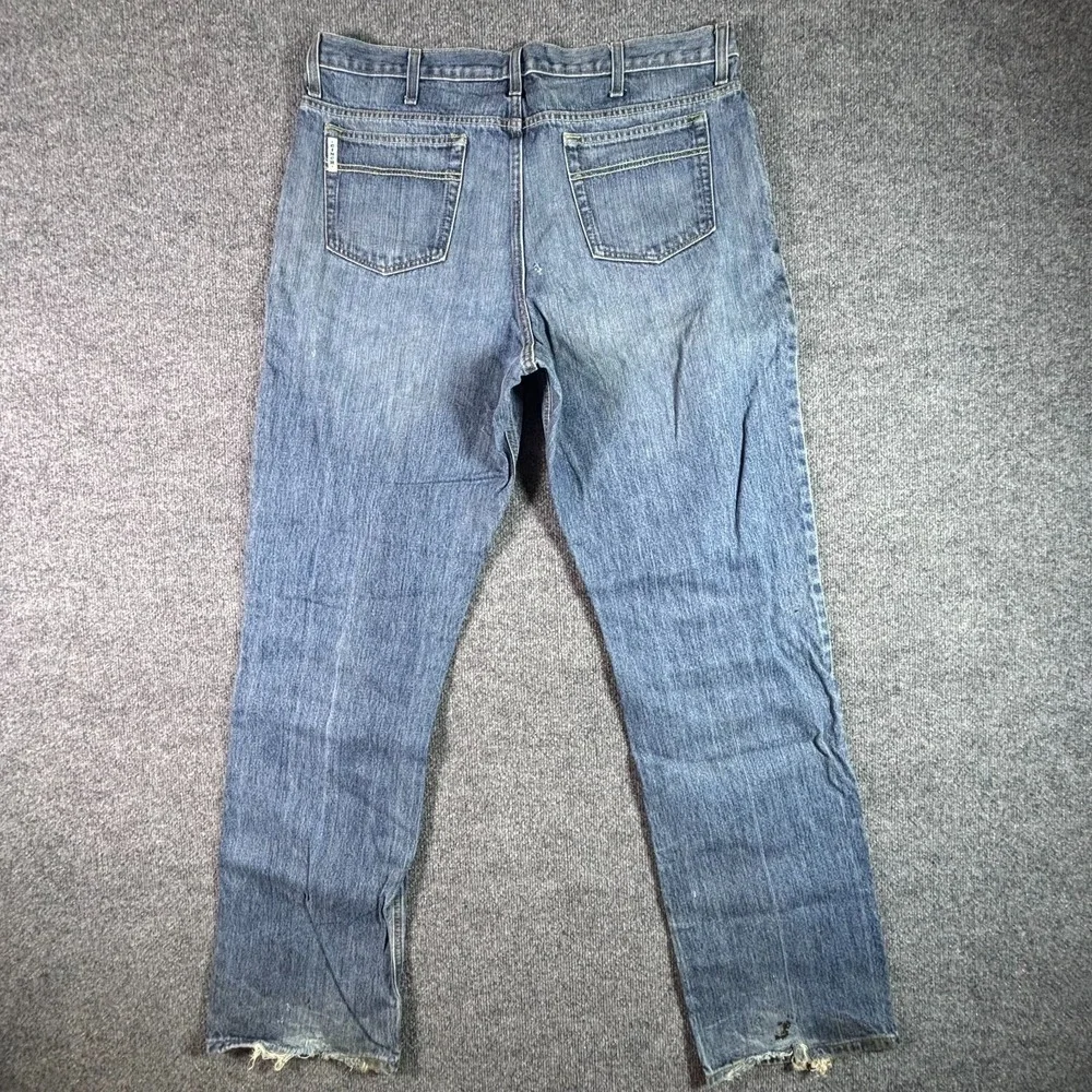Cinch White Label 013 Jeans Men's 38x36 Blue Denim Straight Relaxed-Fit Faded